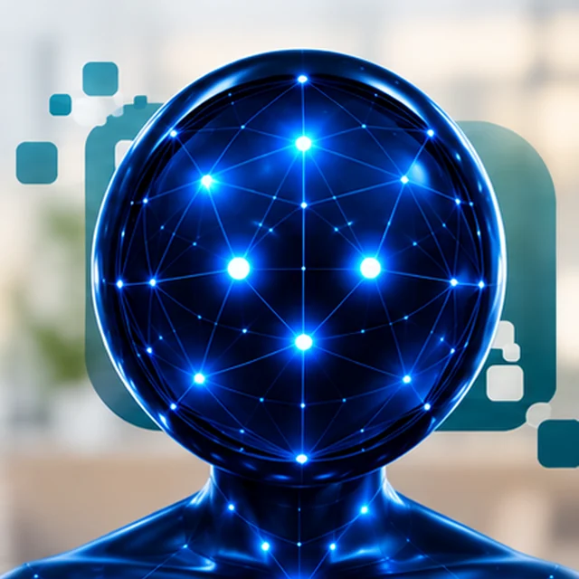 AI-generated illustration of Atlas A.I., a fictional assistant